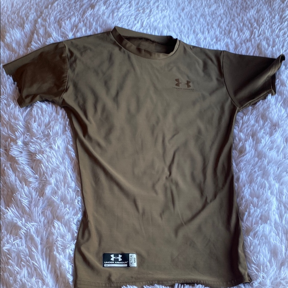 Under Armour Mens Tactical quick dry Short Sleeve T-Shirt Brown (S)